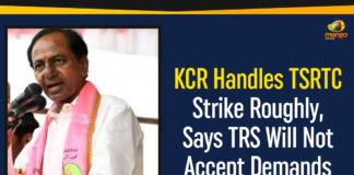 KCR Dismisses 48660 Employees Of TSRTC, KCR Handles TSRTC Strike Roughly Says TRS Will Not Accept Demands, Mango News, Political Updates 2019, Telangana, Telangana Breaking News, Telangana Political Live Updates, Telangana Political Updates, Telangana Political Updates 2019, Telangana State Road Transport Corporation, TSRTC and Transport department officials, TSRTC Latest Political Updates