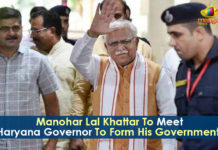 BJP And JJP Parties, BJP And JJP Parties Alliance To Form Govt In Haryana, incumbent Chief Minister of Haryana, Latest Political Breaking News, Mango News, Manohar Lal Khattar, Manohar Lal Khattar To Meet Haryana Governor, Manohar Lal Khattar To Meet Haryana Governor To Form Government, National News Headlines Today, national news updates 2019, National Political News 2019