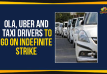 Mango News, Ola and Uber cab drivers, Ola Uber And Taxi Drivers To Go On Indefinite Strike, Political Updates 2019, taxi drivers of IT companies, Taxi Drivers To Go On Indefinite Strike, Telangana, Telangana Breaking News, Telangana Political Live Updates, Telangana Political Updates, Telangana Political Updates 2019, Telangana State Road Transport Corporation