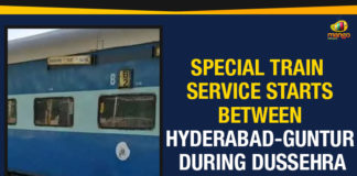 Ap Political Live Updates 2019, AP Political News, AP Political Updates, AP Political Updates 2019, Hyderabad To Guntur Special Train, Mango News, Special Train Service Starts Between Hyderabad To Guntur, Special Train Service Starts Between Hyderabad To Guntur During Dussehra, Special Train Service Starts Between Hyderabad-Guntur During Dussehra, Special Train Starts Between Hyderabad To Guntur, Special Train Starts From Hyderabad To Guntur