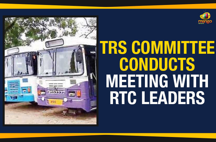 TRS Committee Conducts Meeting With RTC Leaders,TRS Books in Advance 415 RTC Buses For Pragati Nivedana,Mango News,TS Ministers Committee Meeting With TMU Leaders,No RTC concession for TRS public meeting,Telangana Latest News