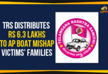 6.3 Lakhs To AP Boat Mishap Victims Families, Devipatnam boat mishap In AP, Mango News, Political Updates 2019, Telangana, Telangana Breaking News, Telangana Political Live Updates, Telangana Political Updates, Telangana Political Updates 2019, Telangana Rashtra Samithi, TRS Distributes Rs 6.3 Lakhs To AP Boat Mishap Victims, TRS Distributes Rs 6.3 Lakhs To AP Boat Mishap Victims Families