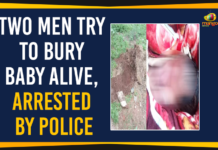 breaking news hyderabad, Gandhi Hospital in Hyderabad, Mango News, Men Try To Bury Baby Alive Arrested By Police, North Zone Marredpally Police, Political Updates 2019, Telangana, Telangana Breaking News, Two Men Try To Bury Baby Alive, Two Men Try To Bury Baby Alive Arrested By Police