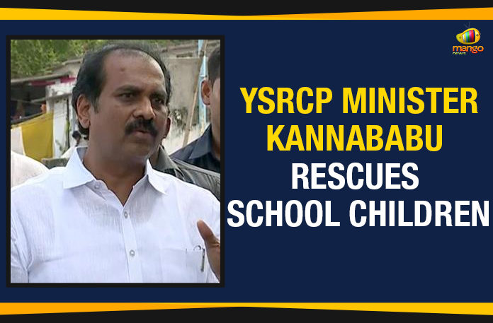 Agriculture Minister of Andhra Pradesh, Ap Political Live Updates 2019, AP Political News, AP Political Updates, AP Political Updates 2019, Kurasala Kannababu, Mango News, Minister Kannababu Rescues School Children, YCP Minister Kannababu Rescues School Children, YSRCP Minister Kannababu Rescues School Children
