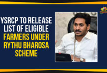 YSRCP To Release List of Eligible Farmers Under Rythu Bharosa Scheme YSRCP To Release List of Eligible Farmers Under Rythu Bharosa Scheme,Mango News,AP YSR RYTHU Bharosa Scheme 2019,AP YSR Rythu Bharosa Scheme 2019 list online,Rythu Bharosa scheme Farmers in Andhra Pradesh,YSR Rythu Bharosa Application And Eligibility