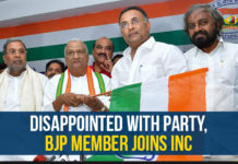 B.S. Yediyurappa, BJP Member Joins INC, Disappointed With Party, Disappointed With Party BJP Member Joins INC, Latest Political Breaking News, Mango News, National News Headlines Today, national news updates 2019, National Political News 2019, Raju Kage BJP Member Joins INC, the Chief Minister of Karnataka