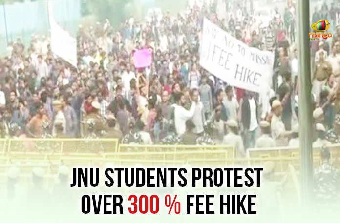 All India Council for Technical Education, Jawaharlal Nehru University, JNU Students Protest, JNU Students Protest Over 300 % Fee, JNU Students Protest Over 300 % Fee Hike, JNU Students Protest Over Fee Hike, Latest Political Breaking News, Mango News, National News Headlines Today, national news updates 2019, National Political News 2019