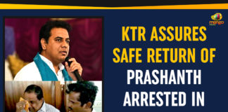KTR Assures Safe Return Of Prashanth Indians Arrested For Entering Pakistan, KTR Assures Safe Return Of Prashanth, KTR Assures Safe Return Of Prashanth From Pakistan, Latest Political Breaking News, Mango News, Political Updates 2019, Telangana, Telangana Breaking News, Telangana Political Updates 2019, Two Indians Arrested For Entering Pakistan
