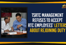 TSRTC Management Refuses To Accept RTC Employees’ Letters About Rejoining Duty Mango News, Political Updates 2019, Telangana, Telangana Breaking News, Telangana Political Live Updates, Telangana Political Updates, Telangana Political Updates 2019, Telangana State Road Transport Corporation, TSRTC Latest news, TSRTC Management Refuses To Accept RTC Employees, TSRTC Management Refuses To Accept RTC Employees’ Letters About Rejoining Duty
