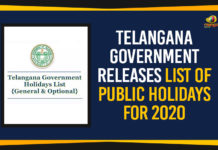 Telangana Government Releases List Of Public Holidays For 2020 Govt Releases List Of Public And Optional Holidays List For 2020, Holidays List For 2020, Mango News, Political Updates 2019, Public And Optional Holidays List For 2020, Telangana Breaking News, Telangana Government Releases List Of Public Holidays, Telangana Government Releases List Of Public Holidays For 2020, Telangana Govt Releases List Of Public And Optional Holidays List, Telangana Political Updates, Telangana Political Updates 2019