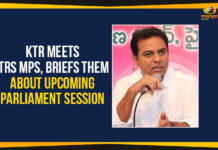 KTR Meets TRS MPs, Briefs Them About Upcoming Parliament Session,TRS Working President KTR,Mango News, Political Updates 2020, Telangana Breaking News,Telangana Political Updates,TRS Parliamentary Party meeting,Parliament Budget Sessions 2020,Union Budget 2020 Session,KTR Latest News 2020