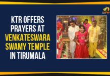 KTR Offers Prayers At Venkateswara Swamy Temple In Tirumala KTR Offers Prayers At Tirumala, Lord Sri Venkateswara Swamy, Mango News, Political Updates 2020, Telangana Breaking News, Telangana Political Updates, Telangana Political Updates 2020, Tirumala Tirupathi Devasthanam, Vaikunta ekadasi, Vaikunta Uttara Dwara darshan, Venkateswara Swamy Temple In Tirumala