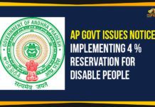 4 % Reservation For Disable People, andhra pradesh, Disable People Reservation, Inter Departmental Committee, Mango News, physically challenged people, Yuvajana Sramika Rythu Congress Party