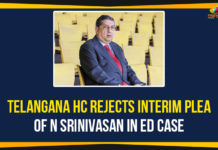 Telangana HC Rejects Interim Plea Of N Srinivasan In ED Case andhra pradesh, BCCI, Board of Control for Cricket in India, Enforcement Directorate, Jagan Illegal Assets Case, Jagan’s quid pro quo case, Mango News, N Srinivasan ED Case, Quid pro quo case, supreme court, Telangana High Court, ys jagan mohan reddy