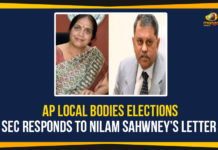 AP Local Bodies Elections – SEC Responds To Nilam Sahwney’s Letter Andhra Pradesh local body polls, AP Election Commissioner, AP Elections Postponed, AP Govt Approaches Supreme Court, ap local bodies elections, AP Local Body Elections, AP Local Body Polls, AP Municipal Elections, ap zptc elections, Coronavirus, Mango News, SEC Responds To Nilam Sahwney Letter
