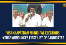 Visakhapatnam Municipal Elections -YSRCP Announces First List Of Candidates andhra pradesh, AP Governor, AP Governor Bishwa Bhushan, AP Governor Gets Right To Vote, AP Local Body Elections, ap mptc elections, AP Municipal Elections, Greater Visakhapatnam Municipal Corporation, GVMC, GVMC Elections, Visakhapatnam Municipal Elections, Visakhapatnam Municipal Elections 2020, YSRCP Municipal Election Candidates