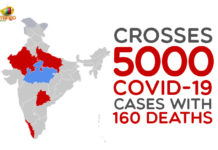 India Crosses 5000 COVID-19 Cases With 160 Deaths 160 COVID 19 Deaths In India, Coronavirus, Coronavirus Breaking News, Coronavirus Cases, Coronavirus In India, coronavirus india, coronavirus news, Coronavirus outbreak, Coronavirus Total Cases, Coronavirus Update, COVID 19 Cases, COVID-19, india coronavirus cases, India COVID 19 Cases, Total COVID 19 Cases