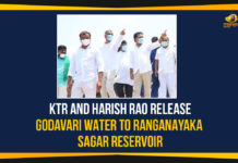 KTR And Harish Rao Release Godavari Water To Ranganayaka Sagar Reservoir Godavari Water To Ranganayaka Sagar, Godavari Water To Ranganayaka Sagar Reservoir, Harish rao, Kaleshwaram Lift Irrigation Scheme, Kaleshwaram Lift Irrigation Scheme Project, Kaleshwaram Project, KTR, Ranganayaka Sagar, Ranganayaka Sagar Reservoir, Ranganayaka Swamy Temple, Siddipet