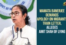 Mamata Banerjee Demands Apology On Migrants Train Letter, Alleges Amit Shah Of Lying amit shah, andhra pradesh, Bihar, Chief Minister of West Bengal, Indian Government, mamata banerjee, Mamata Banerjee Demands Apology, Mamata Banerjee Demands Apology On Migrants Train Letter, Migrants Train Letter, Shramik Express, Shramik Express For Migrants, West Bengal CM