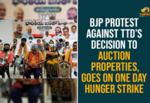 andhra pradesh, BJP, BJP Protest, BJP Protest Against TTD, Tirumala Temple To Auction Properties In Tamil Nadu, Tirumala Tirupati Devasthanam, TTD, TTD Assets Auction, TTD Assets Auction Issue, TTD Auction, TTD Decision To Auction Properties, TTD to auction 23 assets in Tamil Nadu, TTD to auction 50 properties