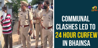 24 Hour Curfew In Bhainsa, Adilabab, Bhainsa, Bhainsa town, communal clash in the Bhainsa, Communal Clashes In Bhainsa, Curfew In Bhainsa, Deputy Inspector General of Police, elangana Police, Nirmal, Nirmal district, Telangana, Telangana news