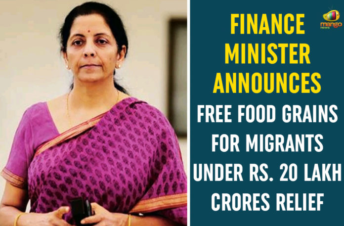 2 Months Free Food Grains For Migrants, 20 lakh crore package, Atma Nirbhar Bharat Abhiyan, Atma Nirbhar Bharat Abhiyan economic package, Atmanirbhar Bharat Abhiyan, Covid relief package, Finance Minister Nirmala Sitharaman, FM Nirmala Sitharaman Press Meet, Free Food Grains For Migrants, Nirmala Sitharaman, Nirmala Sitharaman Press meet LIVE Updates, Prime Minister Narendra Modi