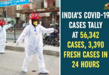 India’s COVID-19 Cases Tally At 56,342 Cases, 3,390 Fresh Cases In 24 Hours Coronavirus Cases In India, Coronavirus Deaths In India, Coronavirus Higlights, Coronavirus In India, Coronavirus in India live updates, Coronavirus Live Updates, Coronavirus news highlights, Coronavirus outbreak, coronavirus positive cases, Coronavirus Positive Cases In India, india coronavirus cases, india coronavirus deaths,Total Corona Cases In India
