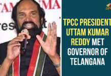 TPCC President Uttam Kumar Reddy Met Governor Of Telangana