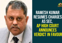 Ramesh Kumar Resumes Charges As SEC, AP High Court Announces Verdict In Favour Andhra Pradesh state election commissioner, AP High Court Orders Govt, AP News, AP SEC, AP SEC Nimmagadda Ramesh Kumar, AP State Election Commissioner, AP state election commissioner Nimmagadda Ramesh Kumar, Nimmagadda Ramesh Kumar, Nimmagadda Ramesh Kumar as SEC, Nimmagadda Ramesh Kumar transfer, state election commissioner