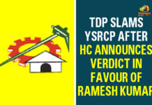 TDP Slams YSRCP After HC Announces Verdict In Favour Of Ramesh Kumar Andhra Pradesh state election commissioner, AP High Court Orders Govt, AP NEWS, AP SEC, AP SEC Issue, AP SEC Nimmagadda Ramesh Kumar, AP State Election Commissioner, HC Announces Verdict In Favour Of Ramesh Kumar, High Court Verdict On AP SEC Issue, Nimmagadda Ramesh Kumar, Nimmagadda Ramesh Kumar transfer, state election commissioner, TDP Slams YSRCP, TDP Slams YSRCP After HC Announces Verdict
