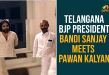 Telangana BJP President Bandi Sanjay Meets Pawan Kalyan Bandi Sanjay Meets Pawan Kalyan, Bandi Sanjay Meets Pawan Kalyan at Hyderabad, BJP President Bandi Sanjay Meets Pawan Kalyan, janasena chief pawan kalyan, Latest Telangana News, pawan kalyan, Telangana BJP President, Telangana BJP President Bandi Sanjay, Telangana News