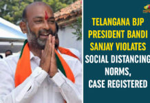 Telangana BJP President Bandi Sanjay Violates Social Distancing Norms, Case Registered Bandi Sanjay, Bandi Sanjay Violates Social Distancing Norms, BJP President Bandi Sanjay, Telangana, Telangana BJP President, Telangana BJP President Bandi Sanjay, Telangana Coronavirus, Telangana Coronavirus Deaths, Telangana news