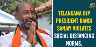 Bandi Sanjay, Bandi Sanjay Violates Social Distancing Norms, BJP President Bandi Sanjay, Telangana, Telangana BJP President, Telangana BJP President Bandi Sanjay, Telangana Coronavirus, Telangana Coronavirus Deaths, Telangana news