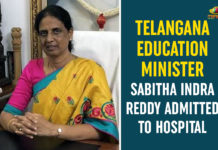 Education Minister Sabitha Indra Reddy, Sabitha Indra Reddy, Sabitha Indra Reddy Admitted To Hospital, Sabitha Indra Reddy Health Issue, Telangana, Telangana Education Minister, Telangana Education Minister Sabitha Indra Reddy, Telangana news, Telangana Political News