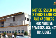 Notice Issued To 2 YSRCP Leaders And 47 Others For Abusive Remarks Against HC Judges Andhra Pradesh, Andhra Pradesh HC, Andhra Pradesh High Court, Andhra Pradesh High Court News, AP High Court, AP High Court Issued Orders to 49 People, AP News, Controversial Comments On Judges, Controversial Comments On Judges In AP, Mango News