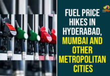 Fuel Price Hikes In Hyderabad, Mumbai And Other Metropolitan Cities Fuel, fuel price hike, Fuel Price Hikes, Fuel Price Hikes In Hyderabad, Fuel Price Hikes In Metropolitan Cities, Fuel Price Hikes In Mumbai, Fuel Price in India, Latest Petrol Rates in India, Petrol Price in Hyderabad Today, Petrol Price in India