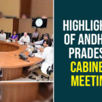 Highlights Of Andhra Pradesh Cabinet Meeting
