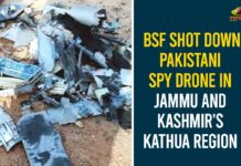BSF Shot Down Pakistani Spy Drone, Jammu And Kashmir, Kathua,BSF Shot Down Pakistani Spy Drone In Kathua,Pakistani drone,Border Security Force,International Border,BSF shoots down Pakistani spy drone,Pakistani spy drone,