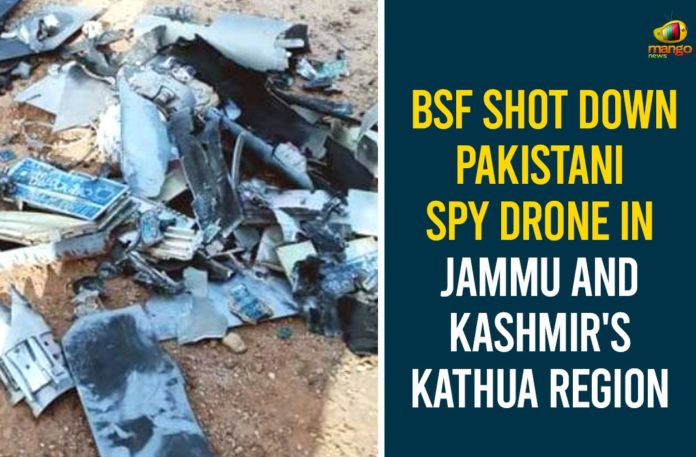 BSF Shot Down Pakistani Spy Drone, Jammu And Kashmir, Kathua,BSF Shot Down Pakistani Spy Drone In Kathua,Pakistani drone,Border Security Force,International Border,BSF shoots down Pakistani spy drone,Pakistani spy drone,