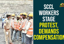 SCCL Workers Stage Protest, Demands Compensation Blast in Singareni Collieries Mine, coal mine accident, coal mines ramagundam, Ramagundam, SCCL Mines, SCCL Workers, SCCL Workers Demands Compensation, SCCL Workers Protest, SCCL Workers Stage Protest, Seven injured in mine mishap, Singareni, Singareni blast, Singareni Collieries Company Limited, Singareni Collieries Mine, Singareni Collieries Mine at Ramagundam, Telangana