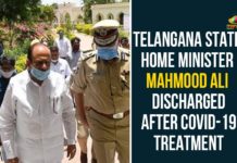 Telangana State Home Minister Mahmood Ali Discharged After Covid-19 Treatment Home Minister Mahmood Ali Discharged, Mahmood Ali Discharged, Mahmood Ali Discharged After Covid-19 Treatment, Telangana Home Minister Mahmood Ali, Telangana Home Minister Mahmood Ali Tested Positive, Telangana State Home Minister