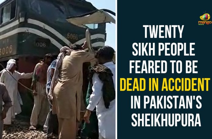 20 Sikh Pilgrims Killed, bus and a train clash near Sheikhupura, pakistan, Pakistan train-bus collision, train clash near Sheikhupura, Train hits bus carrying Sikh pilgrims in Pakistan, Train hits bus in Pakistan
