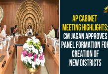 Andhra Pradesh, AP Cabinet, AP Cabinet Approves Formation of Committee, AP Cabinet Meet, AP Cabinet Meeting, AP Cabinet On Establishment of New Districts, AP Establishment of New Districts, AP New Districts, Formation of Committee on Establishment of New Districts, Formation of new districts