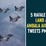 5 Rafale Jets Land At Ambala Air Base, Tweets PM Modi Ambala Air Base, Dassault Rafale Fighter Jet in India Latest News, Five Rafale Fighter Jets Arrived in India, Five Rafale jets arrive in India, IAF Indian air force, Rafale Fighter Jets, Rafale Fighter Jets Ambala air base, Rafale india, Rafale Jets news live