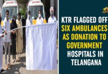 Government Hospitals In Telangana, KTR, KTR Ambulance Donation, KTR Ambulances, KTR Flagged Off Six Ambulances, Telangana, Telangana news, Telangana Political Updates, TRS leaders to donate ambulances