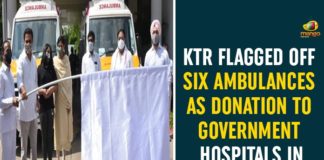 Government Hospitals In Telangana, KTR, KTR Ambulance Donation, KTR Ambulances, KTR Flagged Off Six Ambulances, Telangana, Telangana news, Telangana Political Updates, TRS leaders to donate ambulances