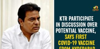 Coronavirus, coronavirus news, coronavirus vaccine, covid 19 vaccine, COVID-19 Vaccine From Hyderabad, First COVID-19 Vaccine From Hyderabad, Hyderabad, KTR Participate In Discussion Over Potential Vaccine, Minister KTR, Minister KTR Latest News
