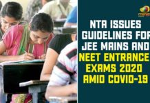Joint Entrance Examination, National Eligibility Cum Entrance Test, National Testing Agency, NEET Entrance Exams, NEET Entrance Exams 2020, NEET Entrance Exams 2020 Amid COVID-19, NTA Issues Guidelines For JEE Mains