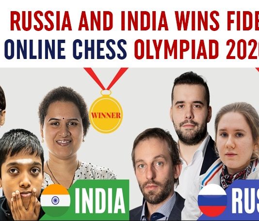chess olympiad, chess olympiad winners, FIDE Online Chess Olympiad, FIDE Online Chess Olympiad 2020, India and Russia Declared As Joint Winners, India and Russia Joint Winners, india and russia joint winners chess olympiad, Online Chess Olympiad, Online Chess Olympiad 2020