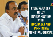 Etala Rajender, Etala Rajender Review over Municipality Development, Huzurabad, Huzurabad Municipality Development, Jammikunta Municipality Development, Minister Etala Rajender, Minister Etala Rajender Meeting, Minister Etala Rajender Review over Huzurabad, Telangana Health Minister Etala Rajender